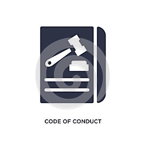 code of conduct icon on white background. Simple element illustration from gdpr concept