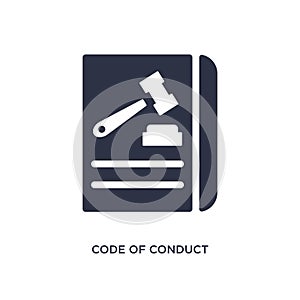 code of conduct icon on white background. Simple element illustration from gdpr concept photo