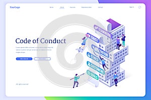 Code of conduct isometric landing, business rules