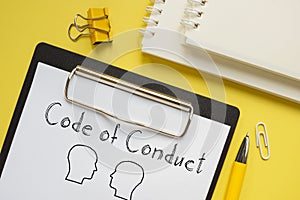 Code of Conduct is shown on the business photo using the text