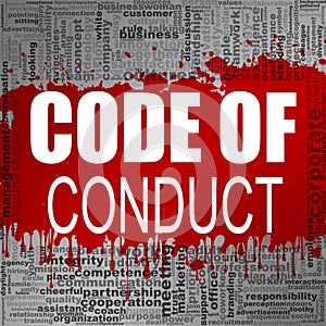 Code of conduct word cloud