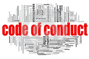 Code of conduct word cloud