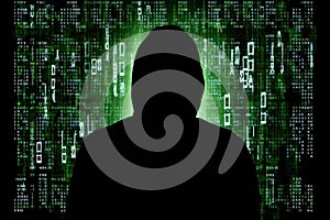 Code crime network binary hacking security technology computer virus hacker data digital criminal