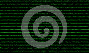 Code on dark background. Cyber security