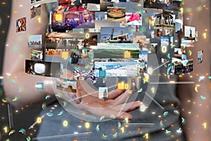 A code data concept in hand digital 3d