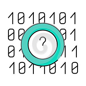 code data science icon color illustration