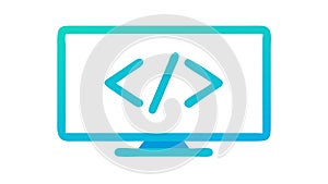 Code Development Monitor Icon, Programming and Web Development, vector design Generative AI