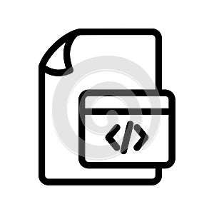 Code document file paper page script source single isolated icon with outline style