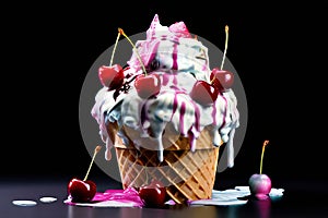 code dripped ice cream sundae a sundae with scoops made of ascii photo