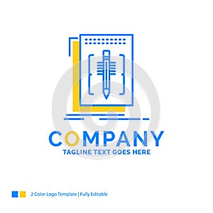 Code, edit, editor, language, program Blue Yellow Business Logo