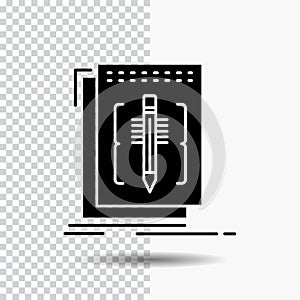 Code, edit, editor, language, program Glyph Icon on Transparent Background. Black Icon