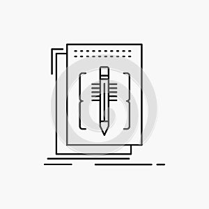 Code, edit, editor, language, program Line Icon. Vector isolated illustration