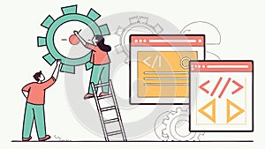 Code editor interface, programming and software development vector design Generative AI