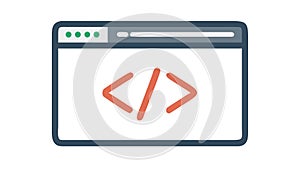 Code Editor Window Icon, web development and coding, vector design Generative AI
