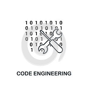 Code Engineering outline icon. Thin line style from big data icons collection. Pixel perfect simple element code engineering icon