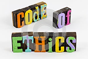 Code of ethics integrity trust honesty core values