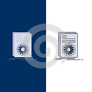 Code, executable, file, running, script Flat Color Icon Vector