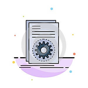 Code, executable, file, running, script Flat Color Icon Vector
