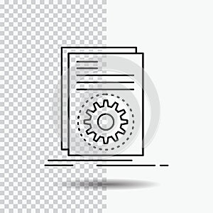 Code, executable, file, running, script Line Icon on Transparent Background. Black Icon Vector Illustration