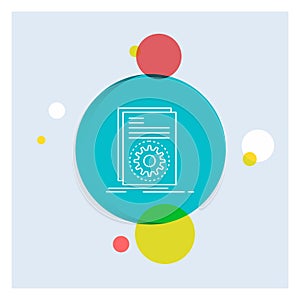 Code, executable, file, running, script White Line Icon colorful Circle Background