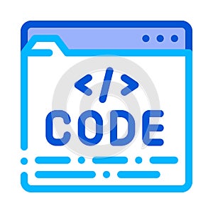 Code File Computer System Vector Thin Line Icon
