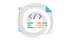 Code File Document Icon: Programming & Development, vector design Generative AI