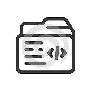 Coding File Folder Icon: Software Development Document