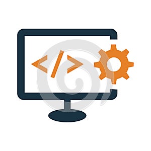 Code, html management icon. Simple editable vector graphics