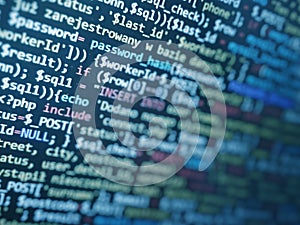 Code, HTML, php web programming source code.