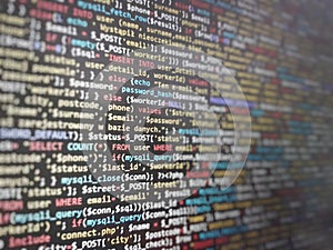 Code, HTML, php web programming source code.
