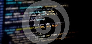 Code, HTML, php web programming source code. Abstract code background.Computer Code HTML.Programming code background, software