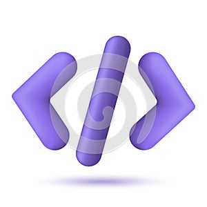 Code icon. 3D rendering