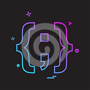 Code icon design vector