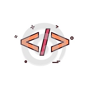 Code icon design vector