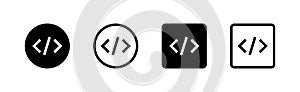 Code icon. Code html signs. Program coding icons. Coding sign. Stock vector