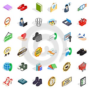 Code icons set, isometric style
