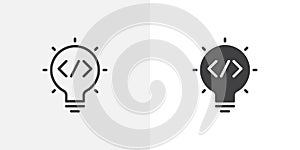 Code idea bulb icon