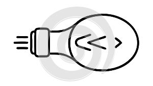 Code Idea Lightbulb Icon, for Programming and Development, vector design Generative AI