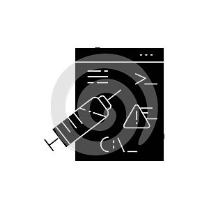 Code injection olor line icon. Pictogram for web page, mobile app, promo.