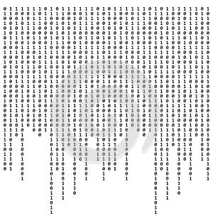 0 1 code isolated on white background texture abstract pattern d