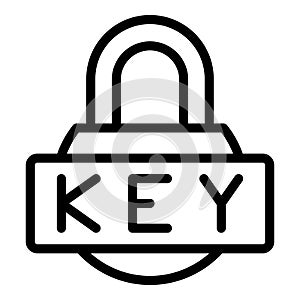 Code key icon outline vector. Password verification