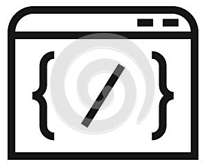 Code line icon. Programming language script symbol