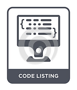 code listing icon in trendy design style. code listing icon isolated on white background. code listing vector icon simple and