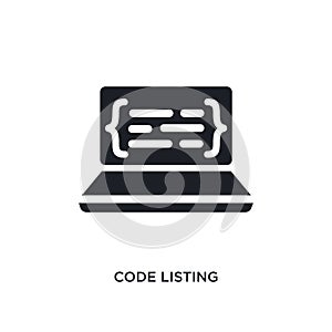 code listing isolated icon. simple element illustration from programming concept icons. code listing editable logo sign symbol