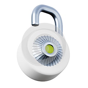 Code lock open high quality 3D render illustration. Security app password access concept icon.