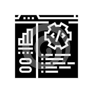 code optimization analyst glyph icon vector illustration