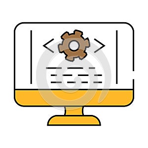 code optimization analyst icon color illustration