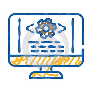 code optimization analyst icon doodle illustration