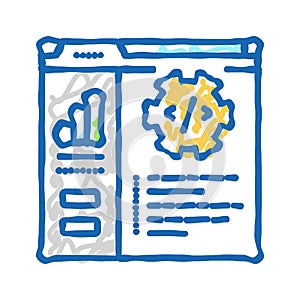 code optimization analyst icon doodle illustration