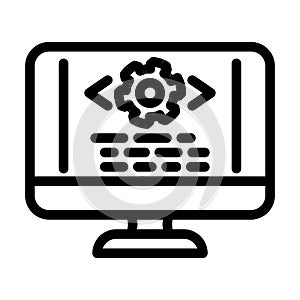 code optimization analyst line icon vector illustration